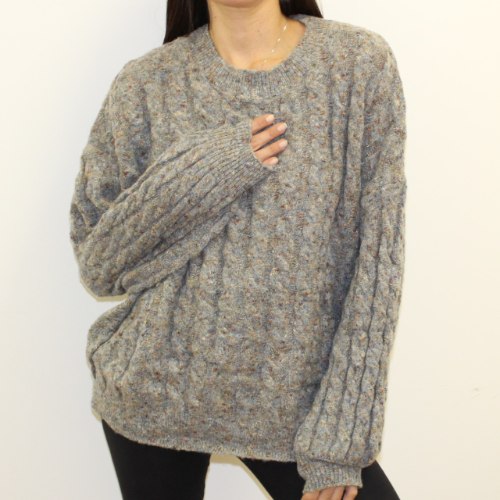 סריג נשים ניקי צמות אפור