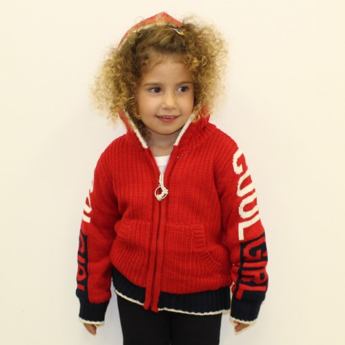 סריג קפוצ'ון פרווה אדום