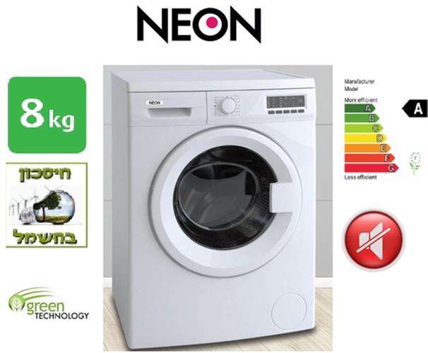 מכונת כביסה פתח קידמי Neon WM8000 ‏8 ‏ק"ג