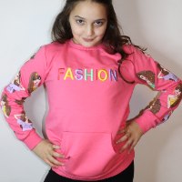 טוניקה בנות הדפס שרוול פוקסיה