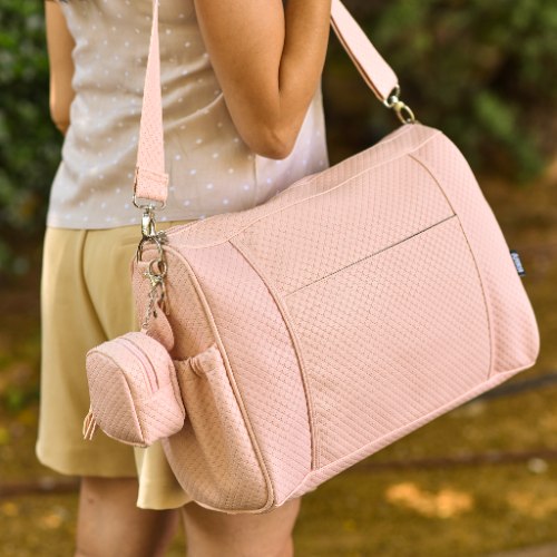 תיק החתלה וסט תואם - דגם אלקסה ורוד