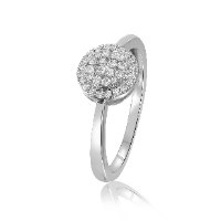 טבעת זהב 14 קראט 0.24 קראט יהלומים 811923 - מחיר מבצע! 