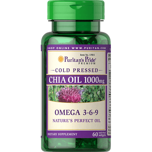 -- שמן צ'יה בכבישה קרה --  1000 מ"ג| 60 כמוסות רכות