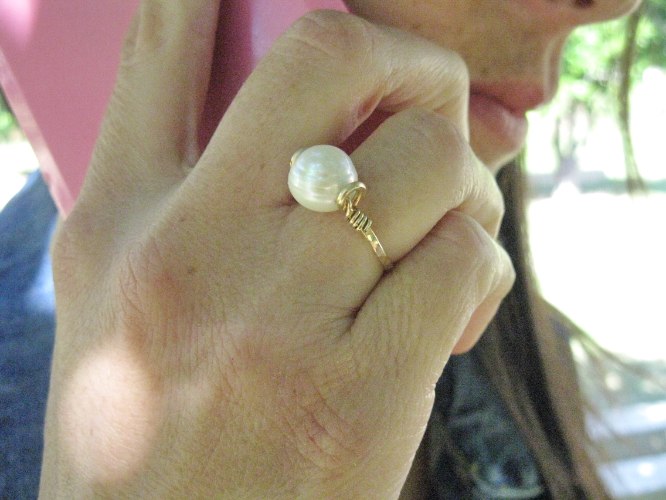 טבעת פנינה מים מתוקים מגולדפילד