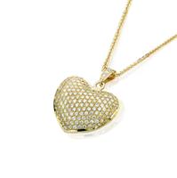 שרשרת ותליון לב משובץ יהלומים