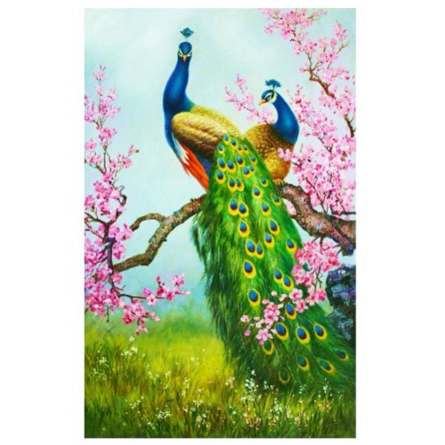 קריסטל ארט - טווסים בפריחה 30X40