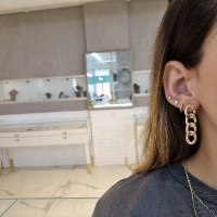 עגילי זהב חוליות נתלים|זהב לבן או צהוב