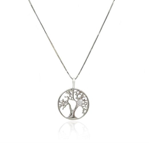 שרשרת ותליון זהב עץ החיים ויהלום