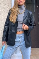 ג׳קט דמוי עור מחויט מייסון