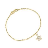 צמיד זהב עם צ'ארם כוכב נופל