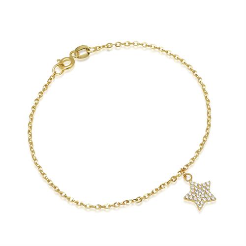 צמיד זהב עם צ'ארם כוכב נופל