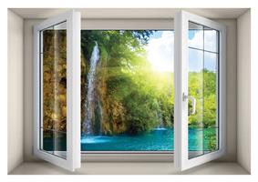 חלון בנישה המפל המשתפך