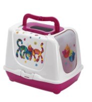 שירותים סגורים מעוצבים הדפס חתול צבעוני