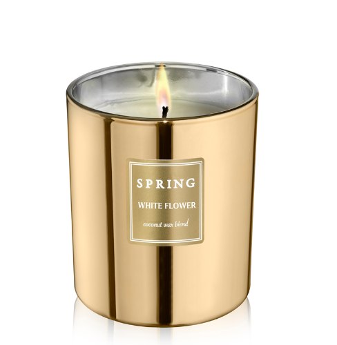 נר בישום שעווה טבעית בניחוח SECRET GARDEN - צילנדר זהב 160 גרם