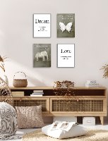 רביעיית תמונות השראה פרפר, פיל, חלום ואהבה, דגם 1