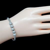 צמיד כסף כדורים משובץ אבני זרקון  Z2958 | תכשיטי כסף 925 | צמידי כסף