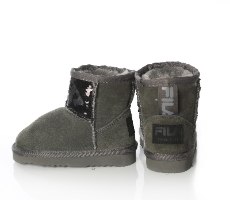 מגפיי פרווה אפורות עם פאייטים FILA  - מידות 22-36