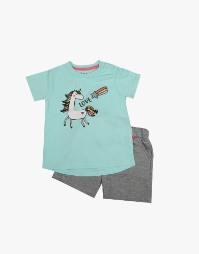 חליפה תינוקות 2 חלקים חד קרן LOVE