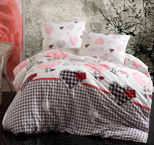 סט מצעים למיטה זוגית 160/200 100% כותנה -  רומנטקס 7780