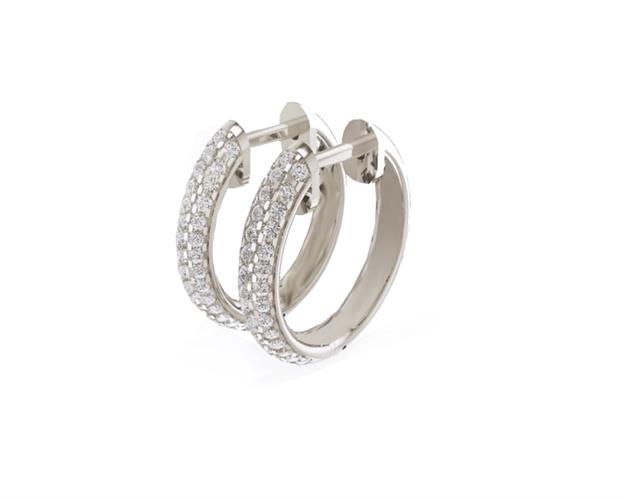 עגילי יהלומים | עגילי חישוק יהלומים | עגילי ג'יפסי ויהלומים |עגילים משובצים