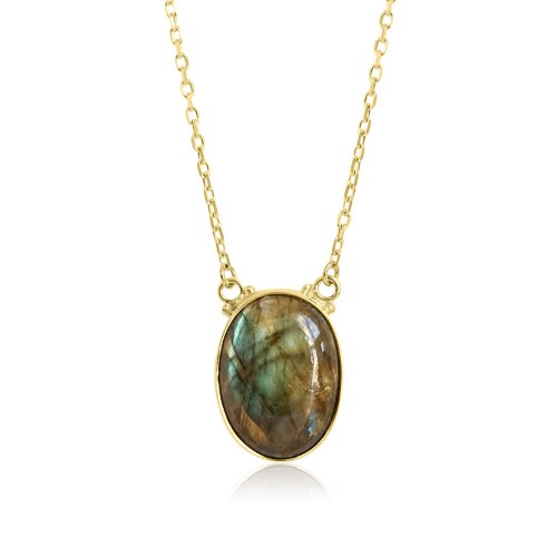 שרשרת אבן חן לברדורייט אליפסה