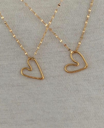 שרשרת לב ניאון זהב