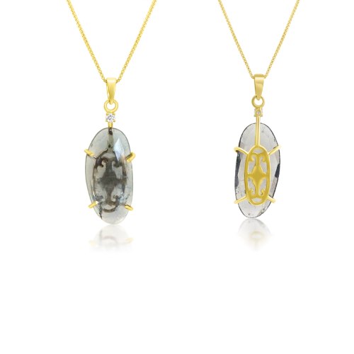 שרשרת אבן סמוק גריי ג'ייד