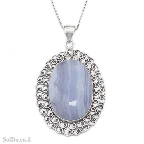 תליון מכסף משובץ אבן אגט  T6158 | תכשיטי כסף