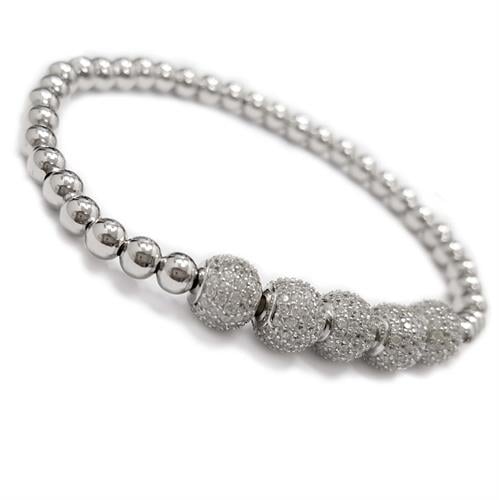 צמיד כסף כדורים משובץ אבני זרקון  Z2958 | תכשיטי כסף 925 | צמידי כסף