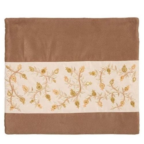 כיסוי לטלית רקום 2 בדים רימונים פס זהב