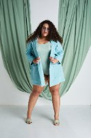 ג׳קט מייקי כחול אקווה