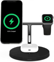 מעמד טעינה אלחוטית 3 ב1 עם Belkin Boost Charge Pro 3-In-1 15W MagSafe - צבע שחור
