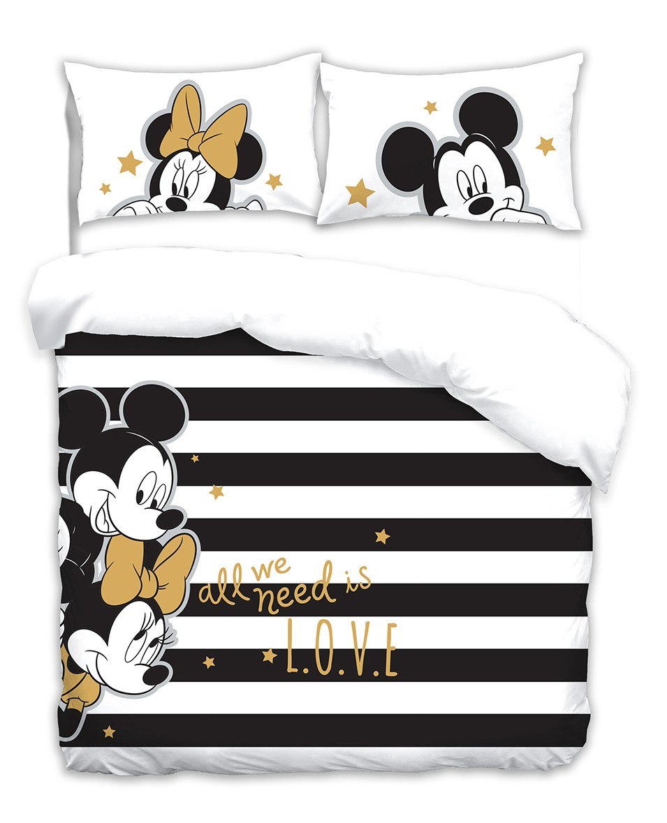סט מצעים למיטה וחצי 120/200 מיקי ומיני מאוס - 6693