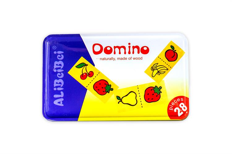 דומינו בקופסת פח- פירות (28 חלקים)