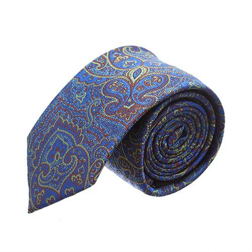 עניבה פייזלי כחול אדום משולב