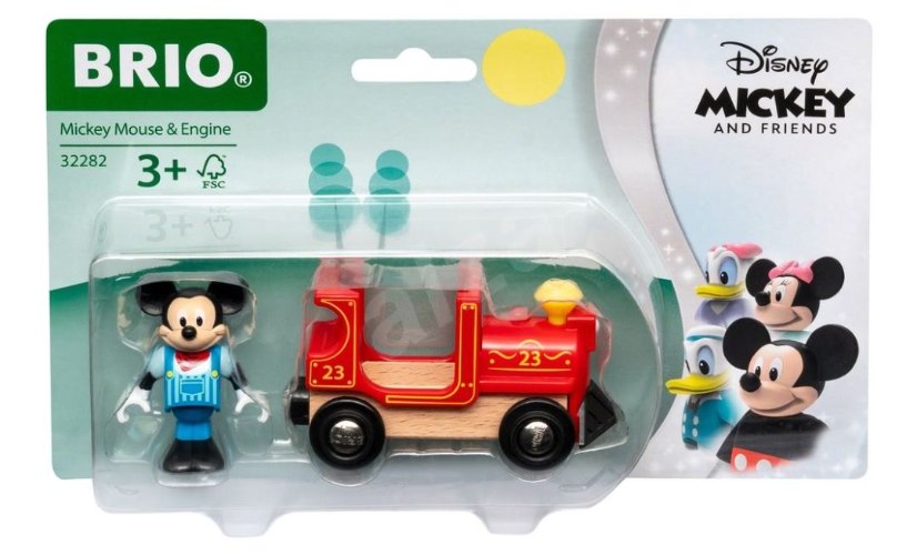 בריו רכבת אדומה על מסלול עם דמות דיסני, מיקי מאוס 32282