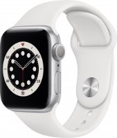 שעון חכם Apple Watch Series 6 GPS 44mm צבע שעון Silver Aluminum צבע רצועה White Sport Band