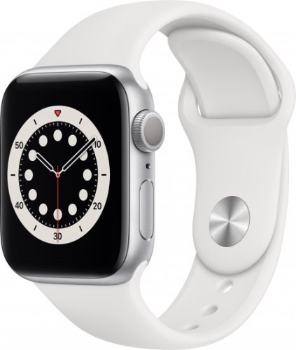 שעון חכם Apple Watch Series 6 GPS 40mm צבע שעון Silver Aluminum צבע רצועה White Sport Band