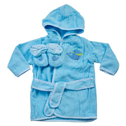 חלוק רחצה עם נעליים לוויתן תכלת