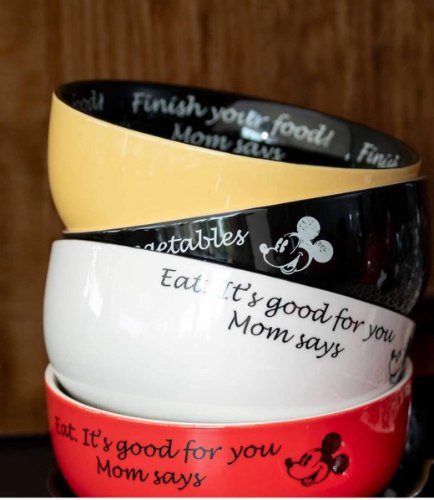 מארז 4 צלחות MICKEY פורצלן רביעיית צלחות מיקי-מאוס צבעוניות עשויות פורצלן איכות