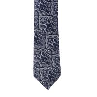 עניבה קלאסית פייזלי כחול לבן
