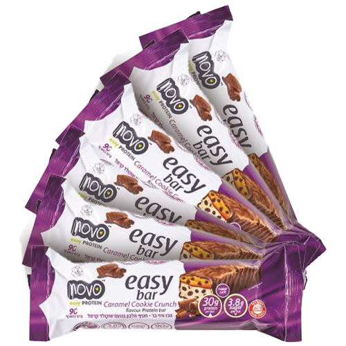6 חטיפי חלבון שוקולד כרמל עוגיות,  נובו איזי בר