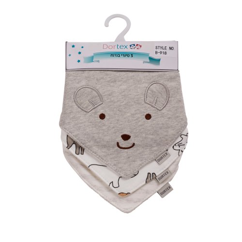 סט שלישיית סינרים-בנדנה עכבר אפור מלאנג'