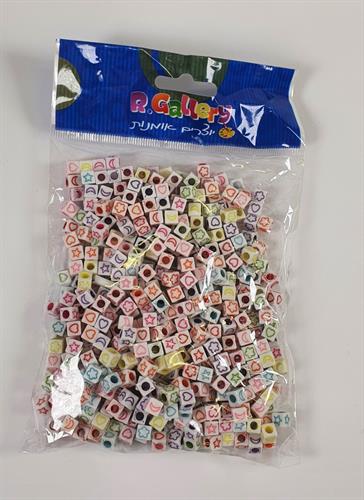 מיקס חרוזי קוביה צורות צבעוני - 100 גר'