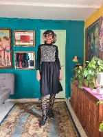 שמלה שחורה עם לורקס כסוף S