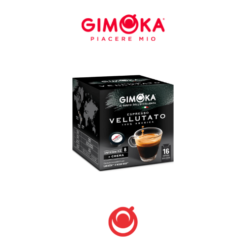 16 קפסולות ולוטטו ג'ימוקה תואם מודו מיו | חוזק 8 | Gimoka Vellutato