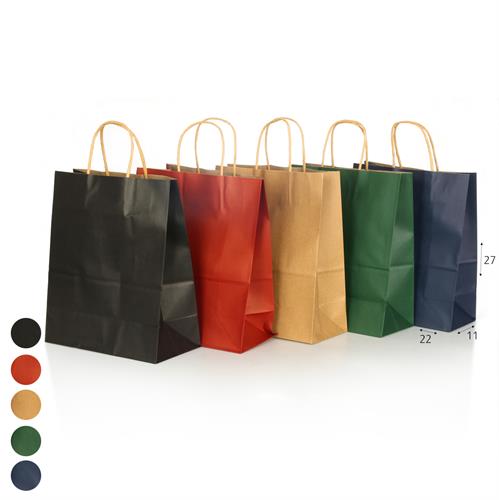 שקית קרטון מעורב צבעים ממוחזרים 22*27*11 סמ