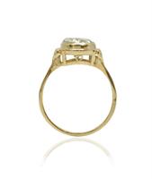 טבעת זהב יהלומים ואבן אמטיסט ירוקה