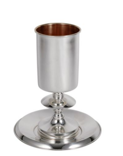 סט גביע קידוש כסף טהור דגם הכרם החדשה