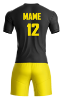 חליפת כדורגל שחור צהוב משבצות